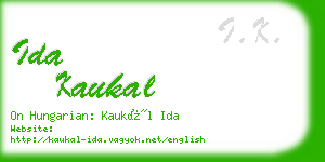 ida kaukal business card